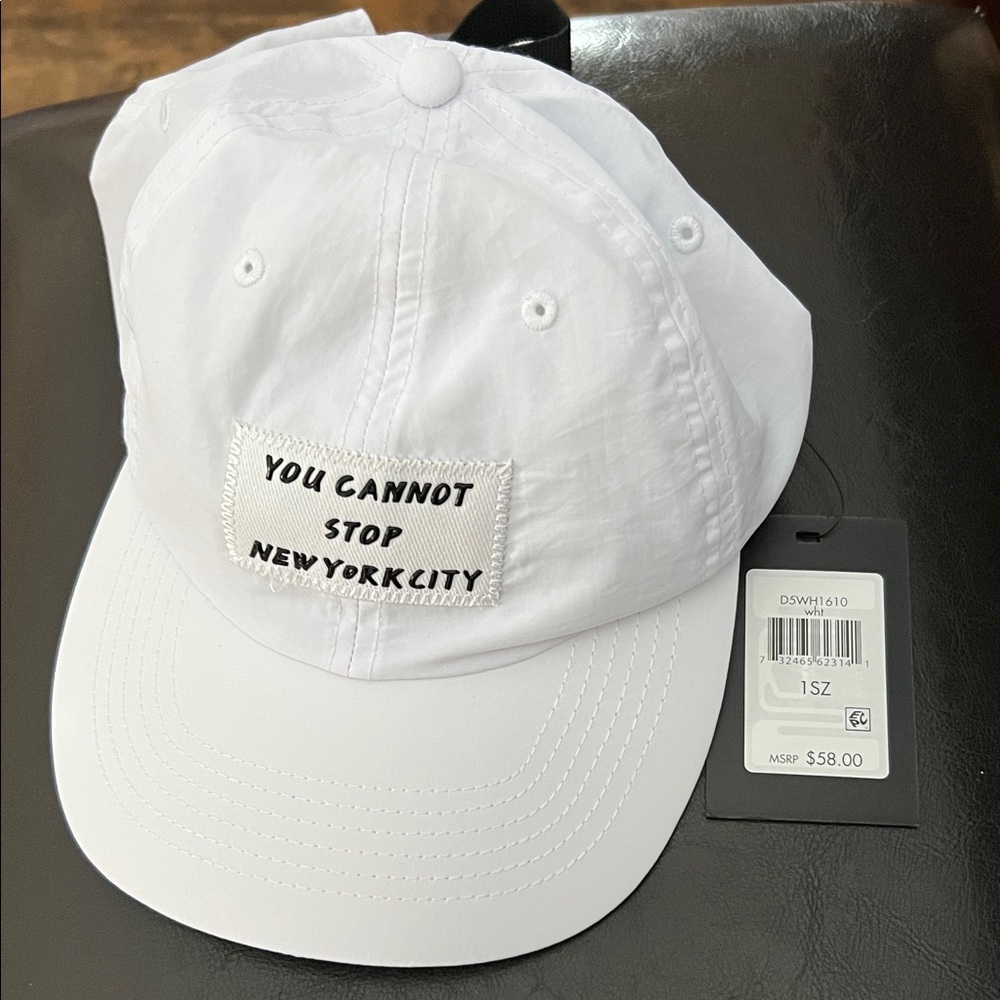 NWT DKNY White Baseball Cap with Embroidered Patch